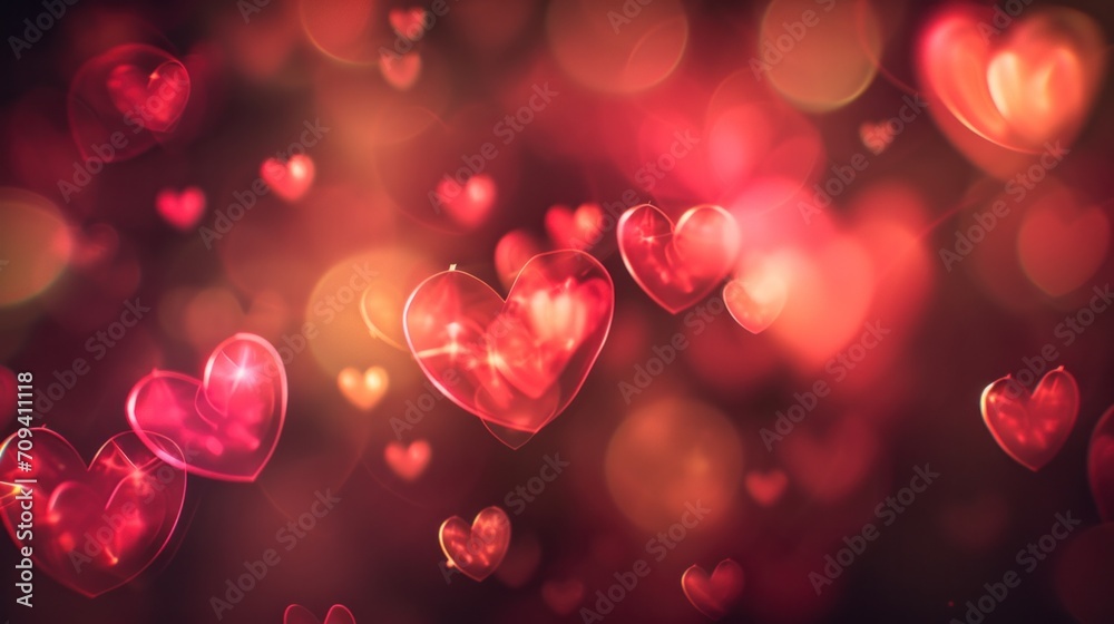 Captivating Valentine's Day Blurred Background with Heartshapes - Abstract Love Art. Generative AI Captivating Valentine's Day Blurred Background with Heartshapes - Abstract Love Art. Generative AI