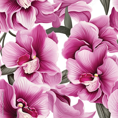 Orchid Tranquility Floral Seamless Design