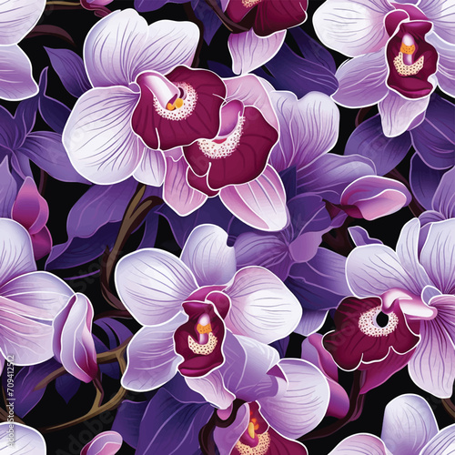 Orchid Tranquility Floral Seamless Design
