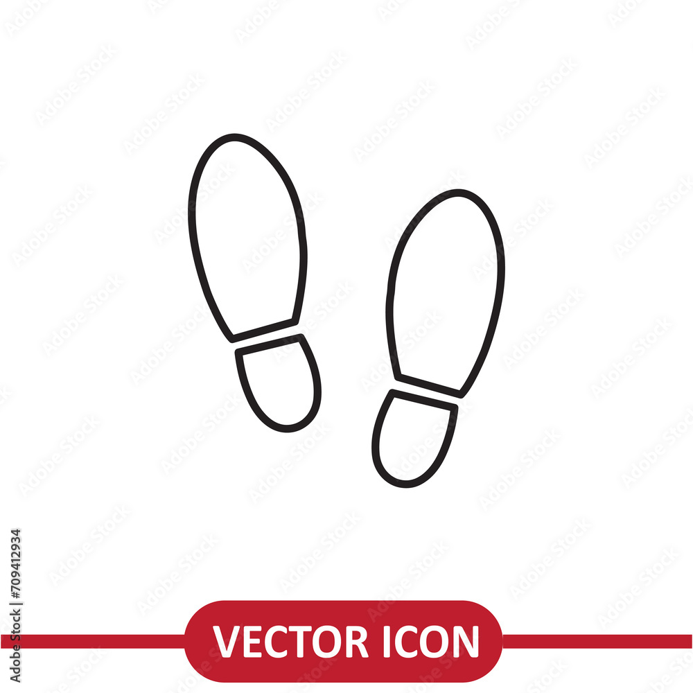 Footsteps icon vector flat liner simple illustration on white background..eps Footsteps icon vector flat liner simple illustration on white background..eps