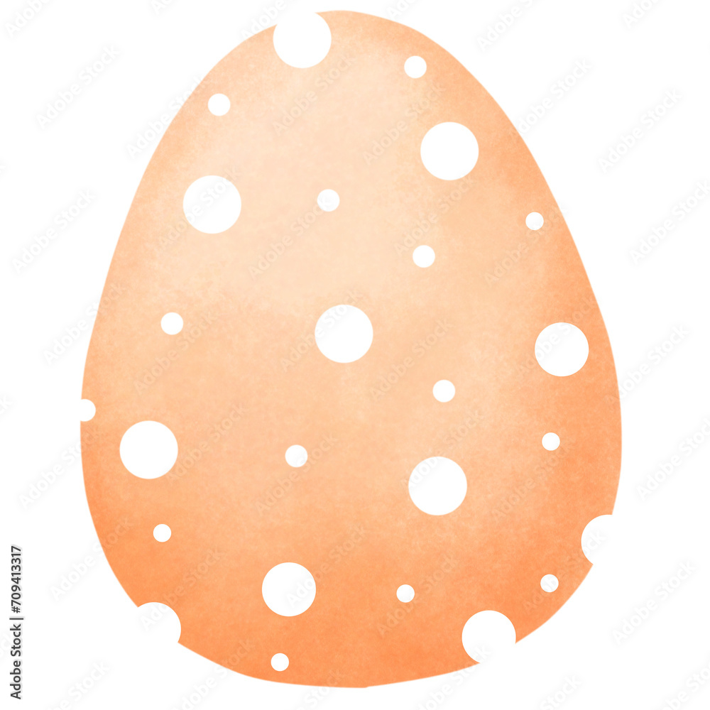 Orange Easter eggs with white polka dots