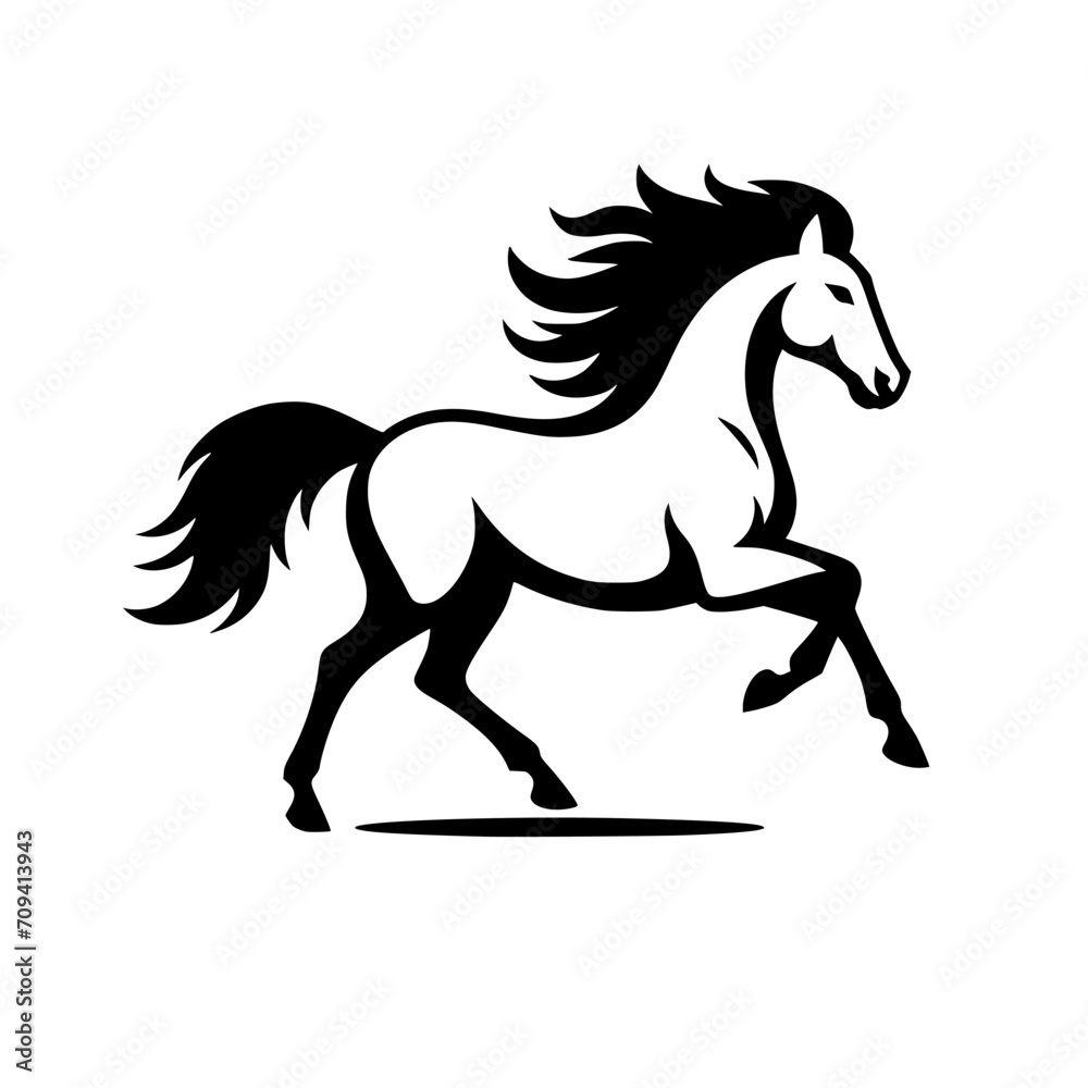 Vector logo of a running horse. black and white professional logo of a horse. can be used a logo, watermark, or emblem. Vector logo of a running horse. black and white professional logo of a horse. can be used a logo, watermark, or emblem.
