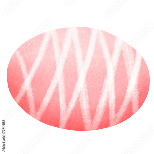 Red Easter Eggs with White Stripes