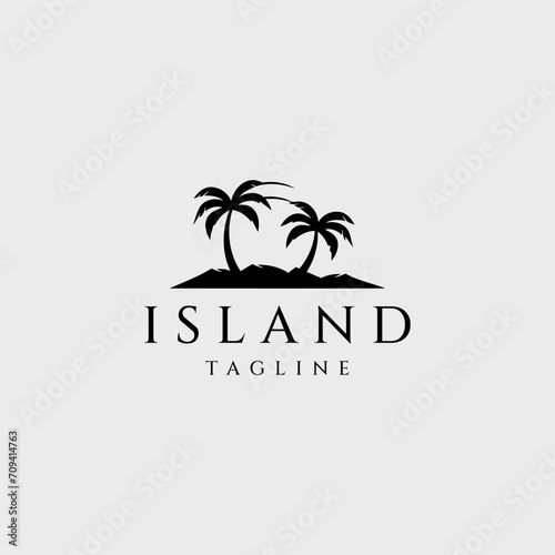 Island logo design vector illustration