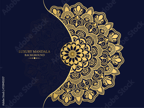 Luxury mandala with abstract background.Beautiful invitation card with floral mandala. Decorative golden floral ornamental mandala