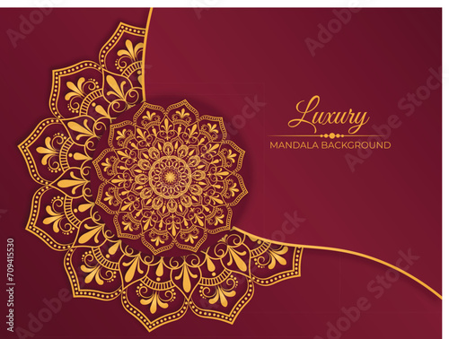 Luxury mandala with abstract background.Beautiful invitation card with floral mandala. Decorative golden floral ornamental mandala