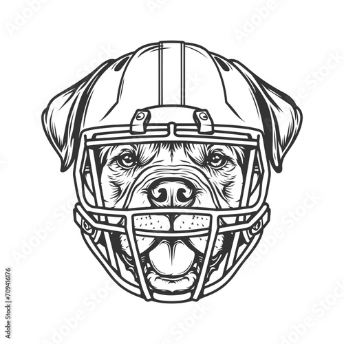 Dog mascot Illustration Clip Art Design Shape. Football Silhouette Icon Vector.