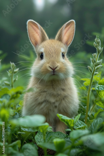 Easter,Adorable spring scene with baby animals, including bunnies, in a lush meadow, perfect for themes of new life and nature. easter concept
