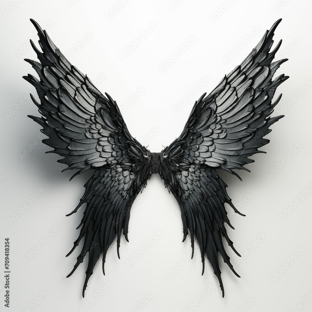 Fototapeta premium Black Demon Wings