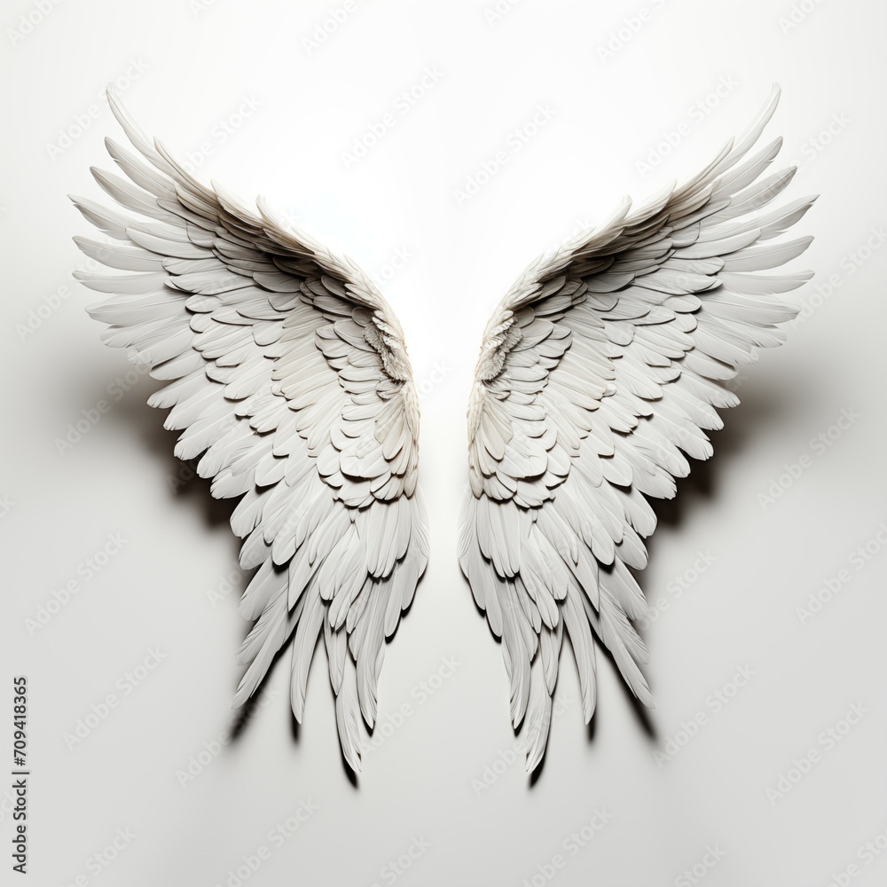 Fototapeta premium Angel Wings Isolated on white