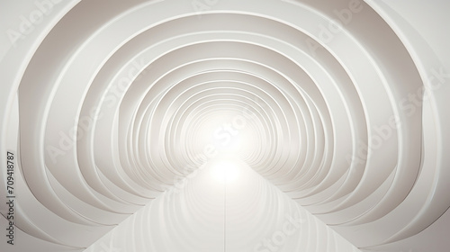 abstract background with symmetric white shining tunnel futuristic 3d illustration