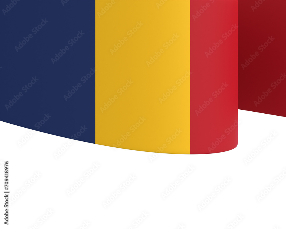 Fototapeta premium Chad flag element design national independence day banner ribbon png 