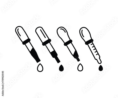 chemical dropper icons flat simple vector design illustration collections sets