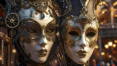 Masks with intricate steampunk