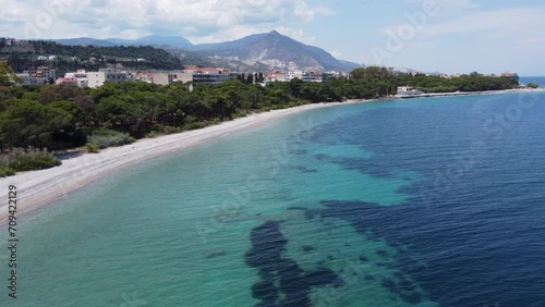 The small town of Xylokastro, Greece features pristine beaches and clear water photo