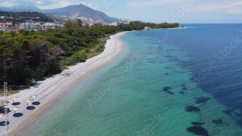 The shallows of the ocean along the Greek coast at Xylokastro photo