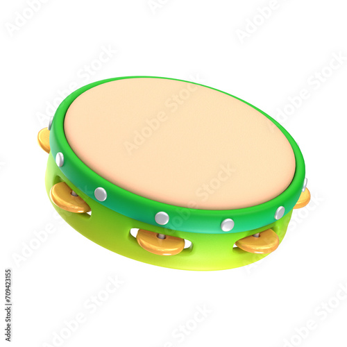 3d rendering of Tambourine Icon