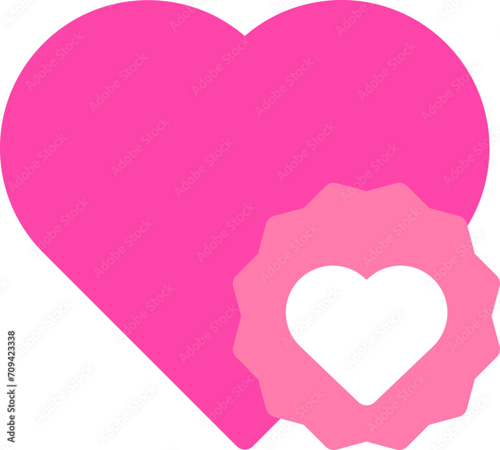 pink love icon for valentine day