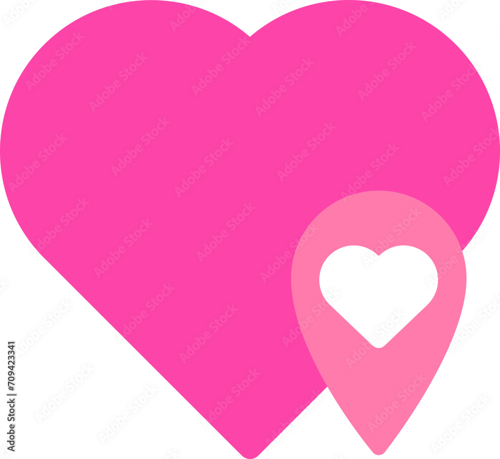 pink love icon for valentine day