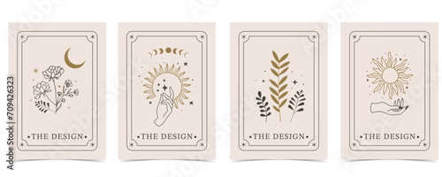 boho card tarot for a4 vertical illustration design