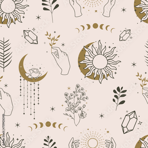 mystic seamless pattern illustration design