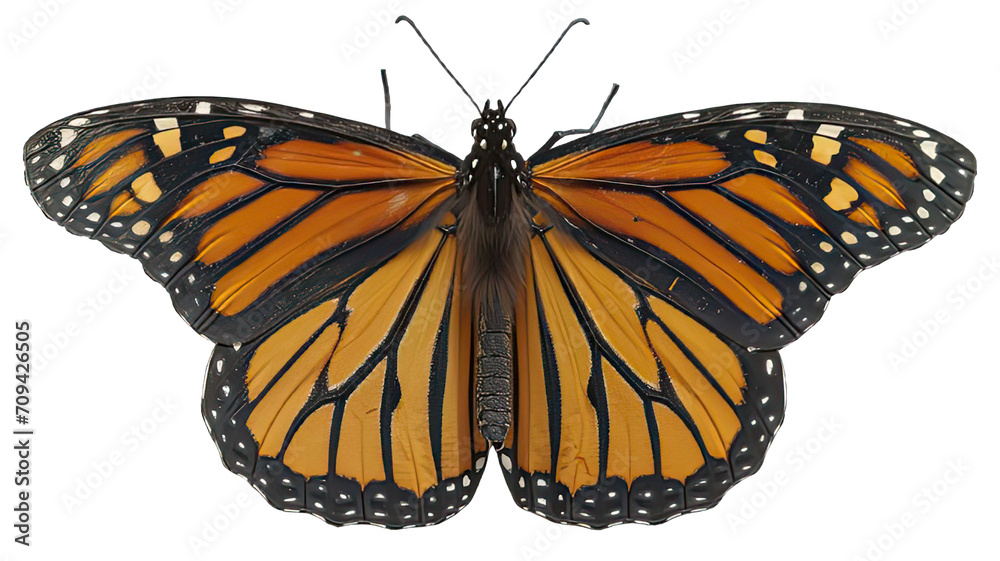 Fototapeta premium Monarch Butterfly Isolated on Transparent Background