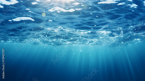 blue deep water abstract natural background © Aura