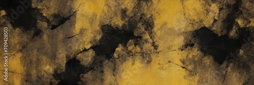 Dark yellow and black contemporary painting, grunge background. Modern poster for room decoration