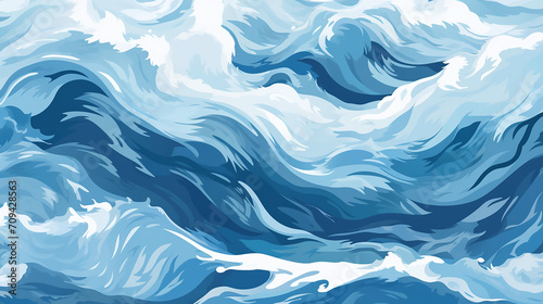 long banner background pattern blue sea waves