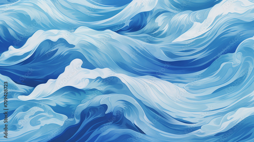 long banner background pattern blue sea waves