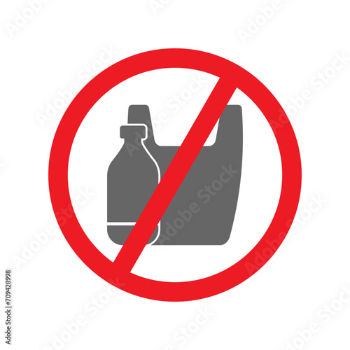 vector of no plastic area or stop plastic pollution