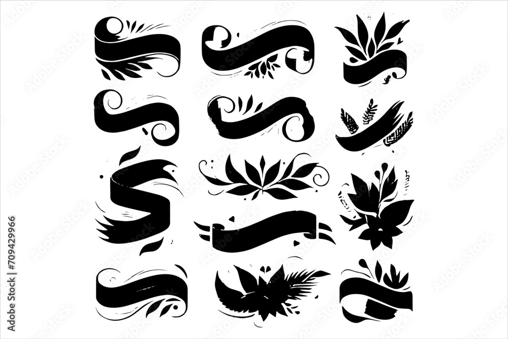 Free Ribon clipart Vector Bundle Set, Free Ribon Vector For T-shirt ...