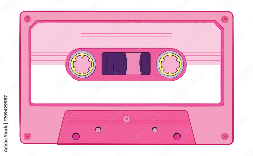 Retro cassette vector. vintage music. 80s and 90s nostalgia items. 