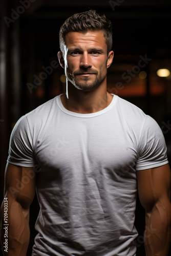 Photo Realistic of a CrossFit Athlete in Athletic Shorts and a CrossFit T-Shirt, Generative AI