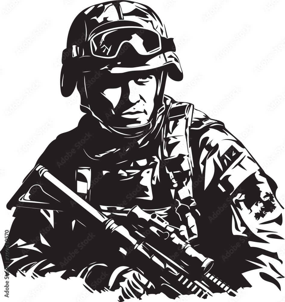 Lethal Precision Vector Black Insignia for Soldiers Striker Symbol Tactical Warrior Glyph in Black Lethal Precision Vector Black Insignia for Soldiers Striker Symbol Tactical Warrior Glyph in Black