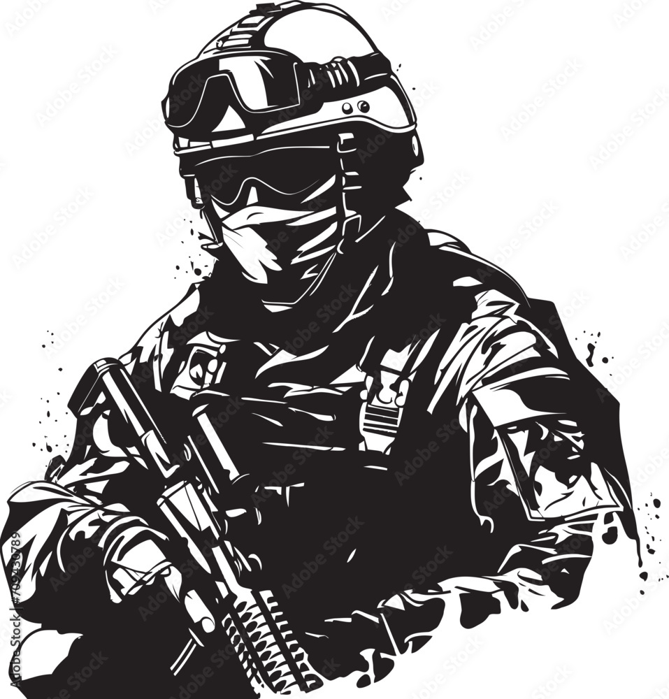 Infiltrator Insignia Combat Soldier Vector Icon Stealth Sentinel Black Logo for Tactical Soldiers Infiltrator Insignia Combat Soldier Vector Icon Stealth Sentinel Black Logo for Tactical Soldiers