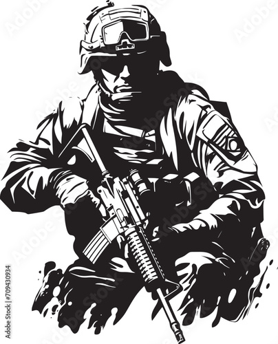 Shadow Ops Insignia Vector Black Combat Soldier Battlefront Bravo Black Logo for Combat Soldiers