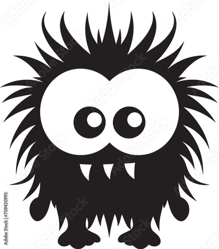 Cheerful Critters Black Logo for Cute Doodle Monsters Sweet Monster Mash Vector Design for Playful Icons