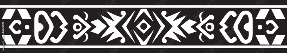Ethnic Elegance Black Glyph for Vector Border Art Cultural Mosaic Ethnic Style Logo Design in Black