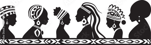 Time Honored Craftsmanship Vector Black Emblem for Ethnic Design Tribal Essence Ethnic Style Logo Design in Black