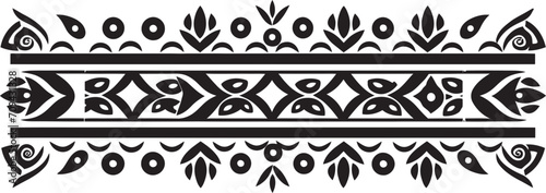 Crafted Elegance Black Glyph for Vector Ethnic Design Global Fusion Ethnic Style Logo Design in Black