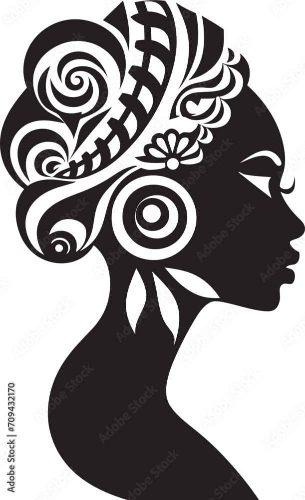 Mystical Muse Black Logo for Tribal Woman Design Whispers of Wisdom Vector Ethnic Woman Face Icon Mystical Muse Black Logo for Tribal Woman Design Whispers of Wisdom Vector Ethnic Woman Face Icon