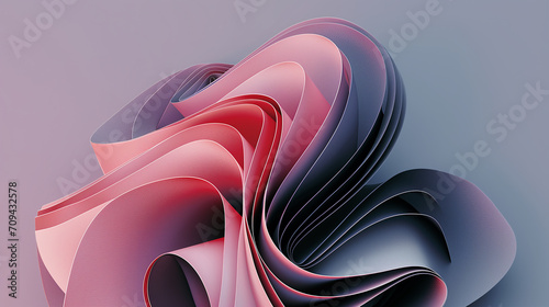 3Dスパイラル構造背景 抽象画_赤紫色
An 3D spiral abstract structure with red and purple colors. Background [Generative AI] photo