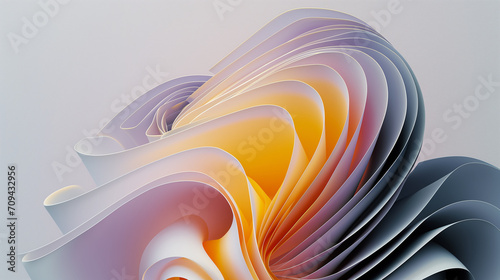 3Dスパイラル構造背景 抽象画_オレンジ色
An 3D spiral abstract structure with orange colors. Background [Generative AI] photo