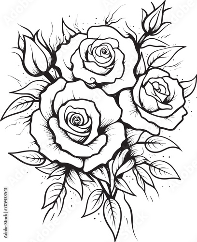 Wallpaper Mural Blossom Noir Black Glyph of a Lineart Rose Emblem Graphite Elegance Vector Logo Illustrating a Black Lineart Rose Design Torontodigital.ca