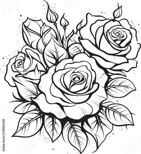 Wallpaper Mural Artistry in Monochrome Black Glyph of a Lineart Rose Icon Velvet Blooms Vector Logo Illustrating a Lineart Rose in Black Torontodigital.ca