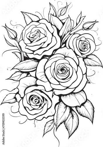 Wallpaper Mural Timeless Beauty Black Logo for a Delicate Lineart Rose Monochromatic Rose Vector Emblem Depicting a Black Lineart Design Torontodigital.ca