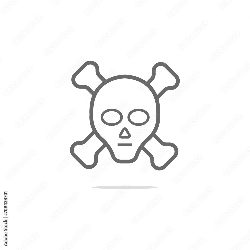 dangerous line icon flat design