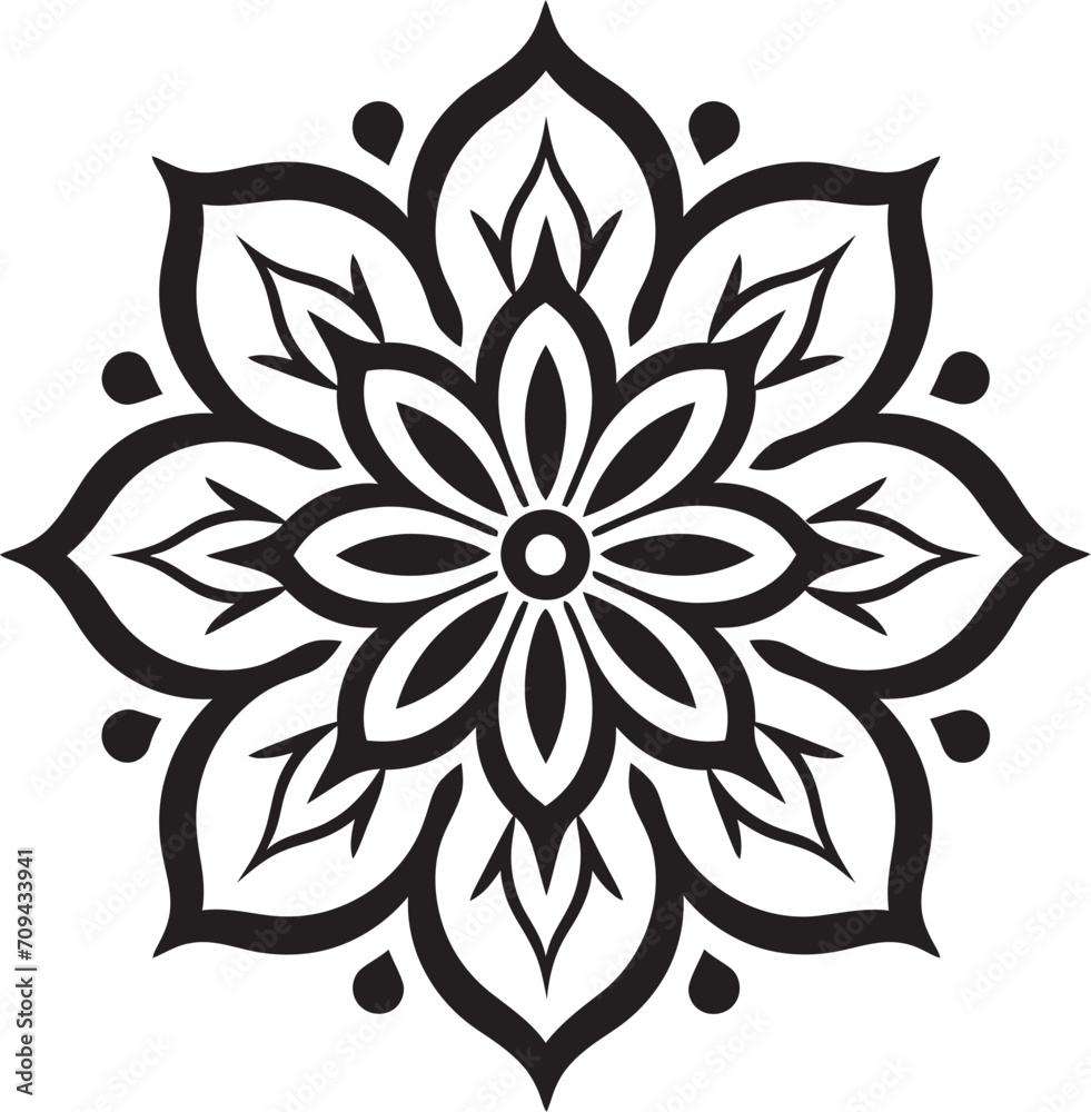 Mandala Magic Monochromatic Emblem with Vector Design Cultural Kaleidoscope Black Logo Featuring Mandala Pattern in Vector Mandala Magic Monochromatic Emblem with Vector Design Cultural Kaleidoscope Black Logo Featuring Mandala Pattern in Vector