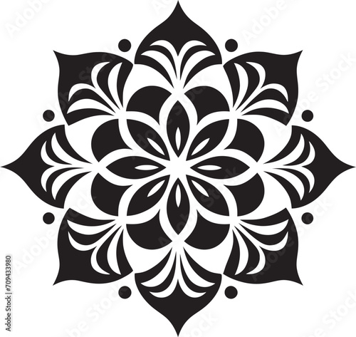 Serenity Circles Intricate Mandala Pattern in Elegant Black Logo Cultural Fusion Black Emblem Featuring Mandala Design in Vector